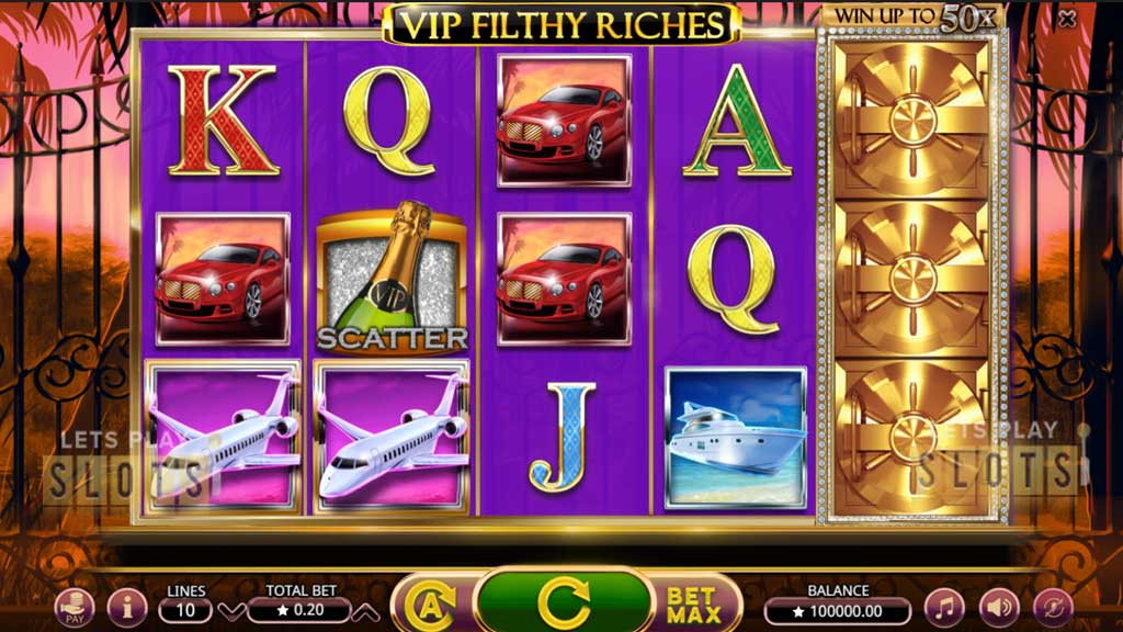 Скриншот слота Vip Filthy Riches от Booming Games