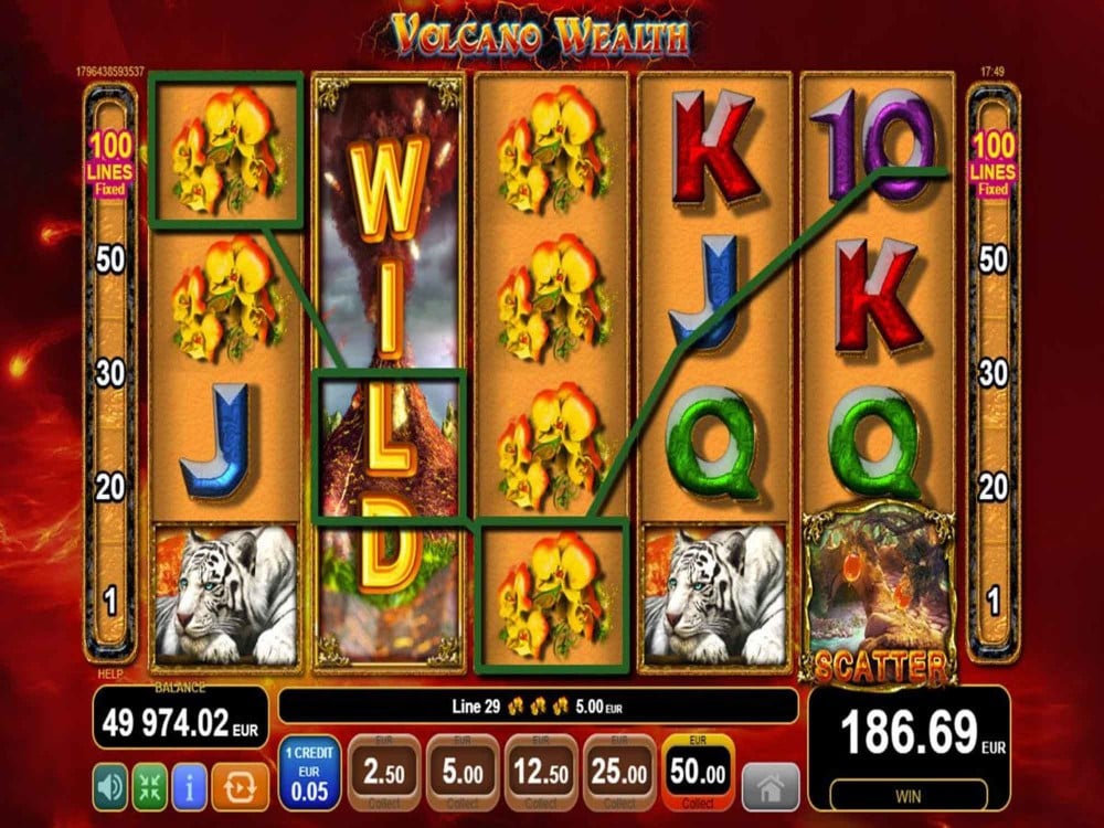 Скриншот слота Volcano Wealth от Amusnet Interactive