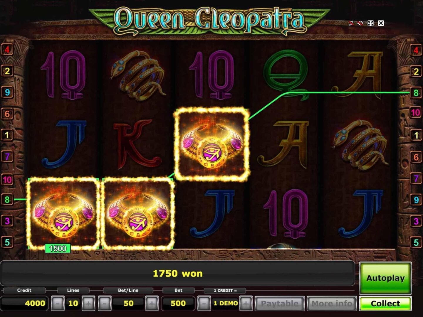 Скриншот слота Wild Cleopatra Deluxe от GMW