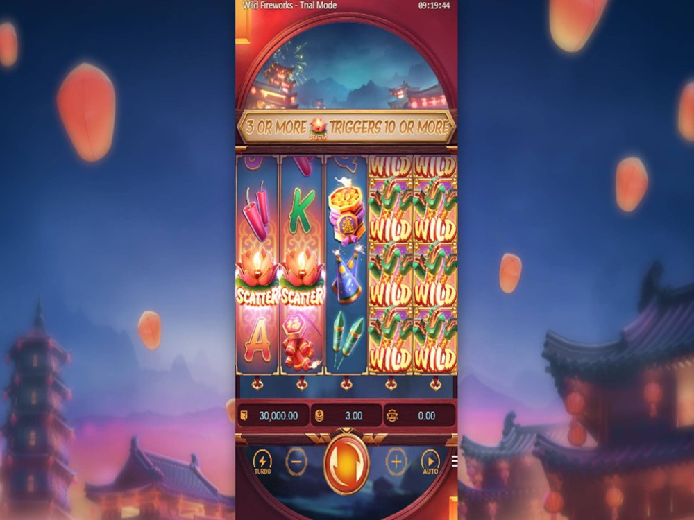 Скриншот слота “Wild Fireworks от Pocket Games Soft