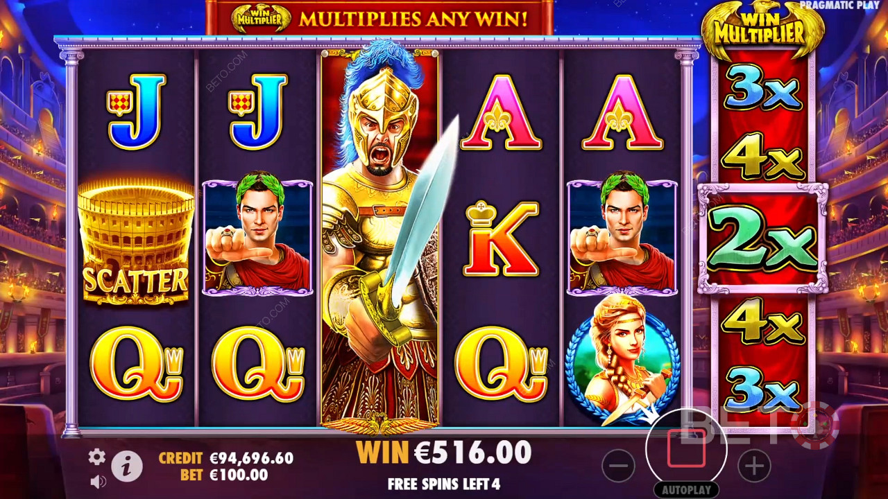 Скриншот слота Wild Gladiators от Pragmatic Play