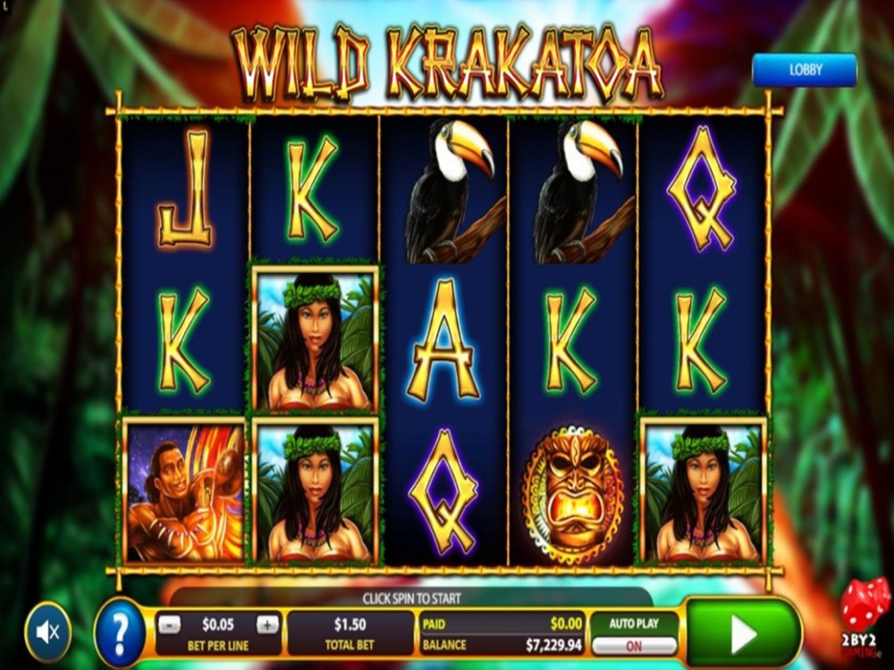 Скриншот слота Wild Krakatoa от 2By2 Gaming