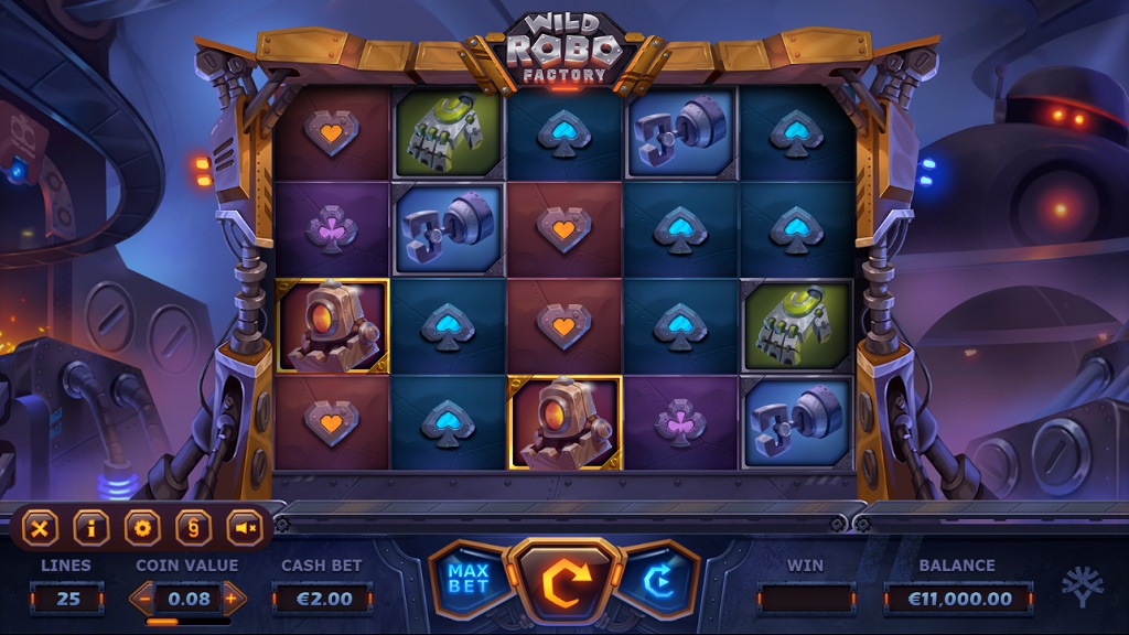 Скриншот слота Wild Robo Factory от Yggdrasil Gaming