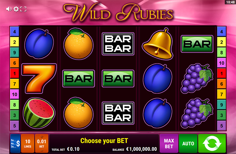 Скриншот слота Wild Rubies от Gamomat