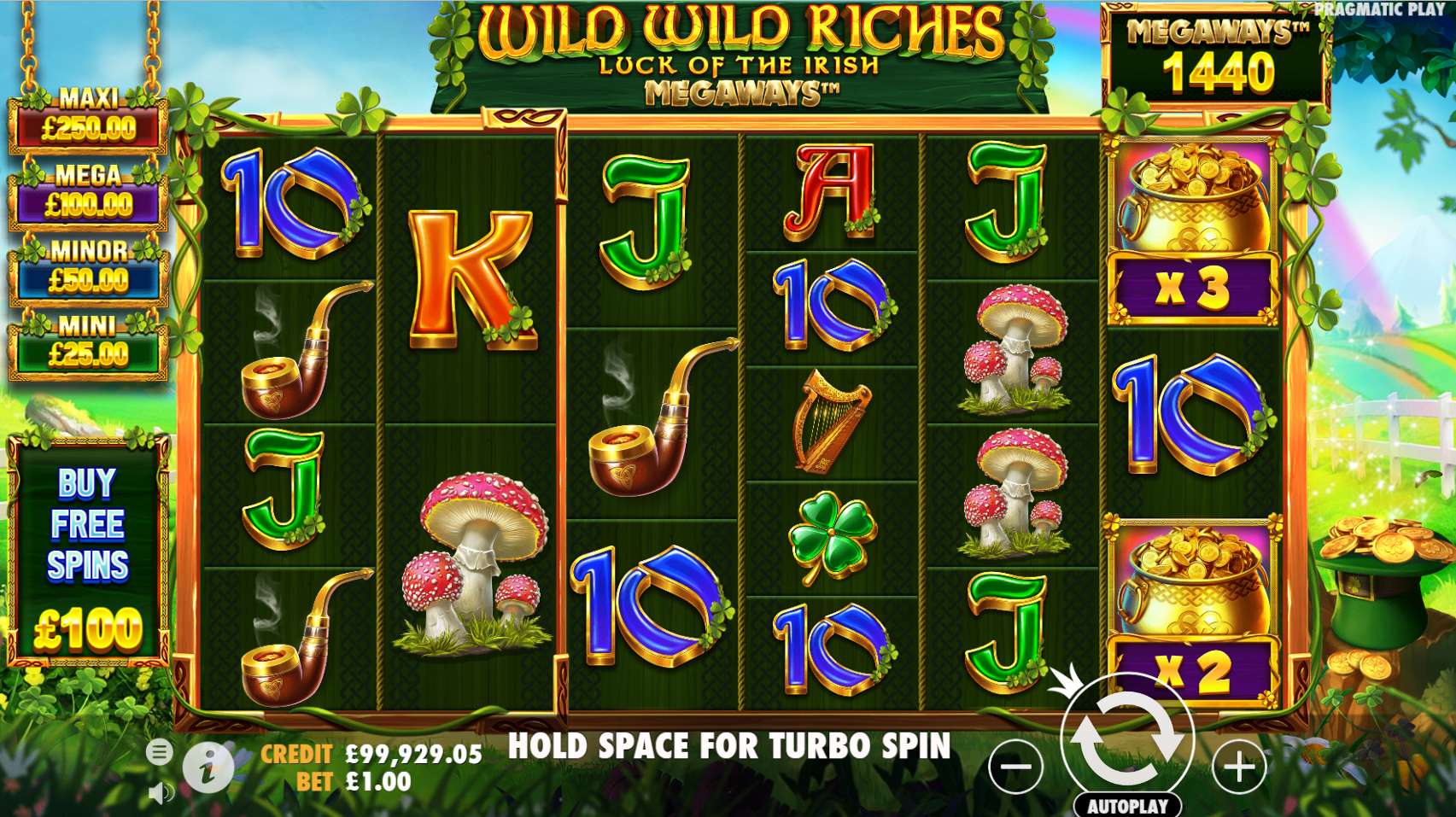 Скриншот слота Wild Wild Riches Megaways от Pragmatic Play