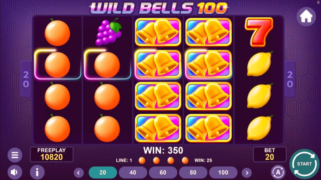 Скриншот слота Wild Bells 100 от 1Spin4Win