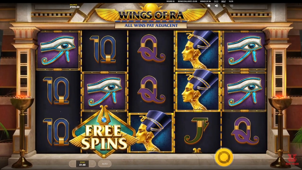 Скриншот слота Wings Of Ra от Red Tiger Gaming