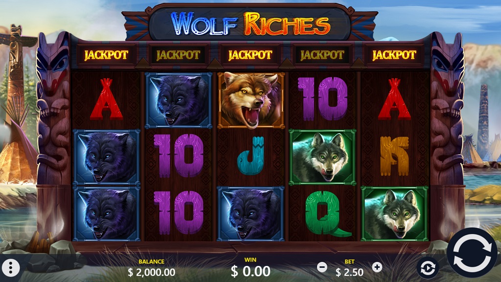 Скриншот слота Wolf Riches от Wizard Games