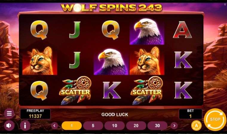Скриншот слота Wolf Spins 243 от 1spin4win