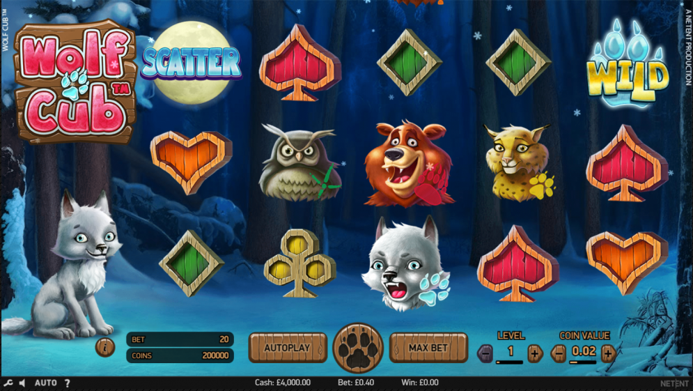 Скриншот слота Wolf Cub от NetEnt