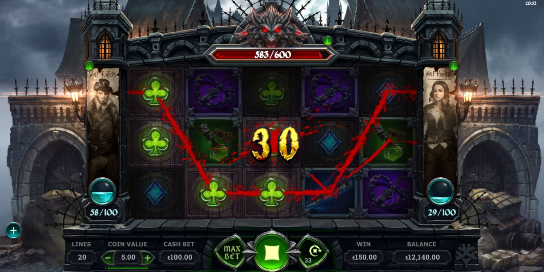 Скриншот слота Wolf Hunters от Yggdrasil Gaming