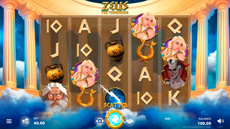 Дизайн слота Zeus the Thunderer