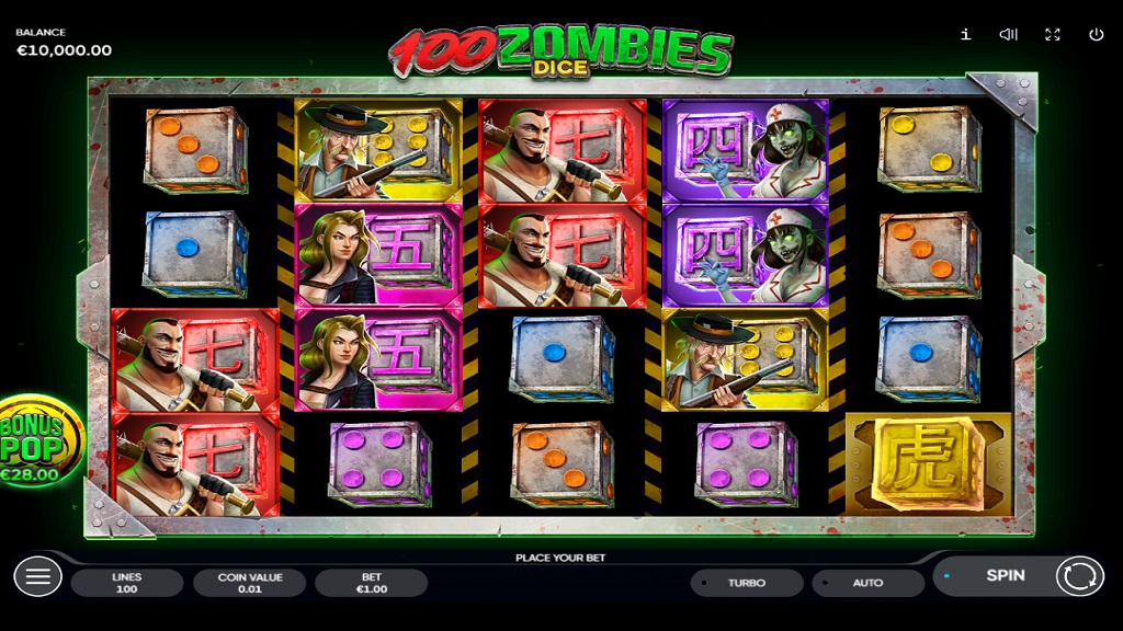 Скриншот слота 100 Zombies от Endorphina
