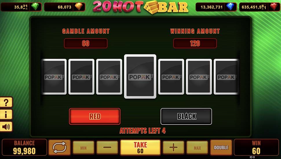 Скриншот слота 20 Hot Bar от Popok Gaming