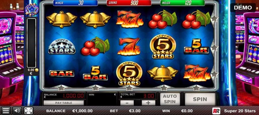 Скриншот слота 20 Super Stars от PopOK Gaming