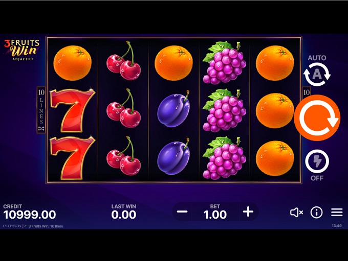Скриншот слота 3 Fruits Win: 10 Lines от Pragmatic Play