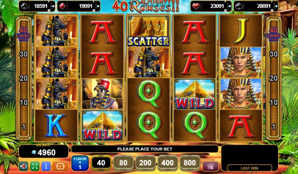 Скриншот слота 40 Almighty Ramses 2 от Maverick