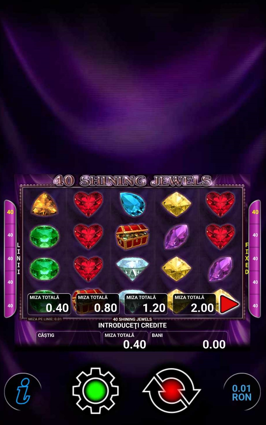 Скриншот слота 40 Shining Jewels от Spinomenal
