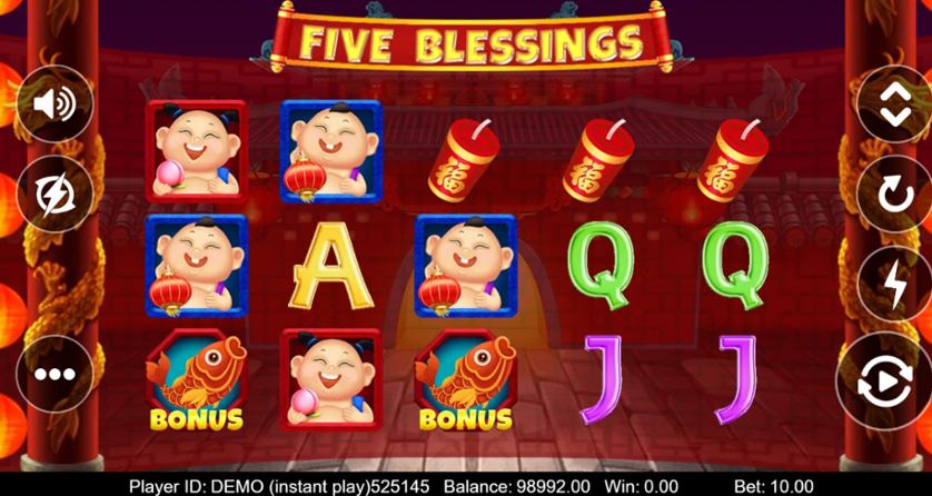 Скриншот слота 5 Blessings от Arrow's Edge