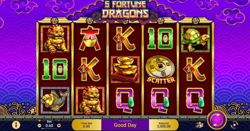 Скриншот слота 5 Fortune Dragons от Spadegaming