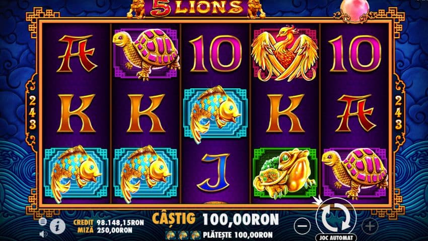 Скриншот слота 5 Lions от Pragmatic Play