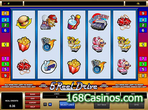 Скриншот слота 5 Reel Drive от Microgaming