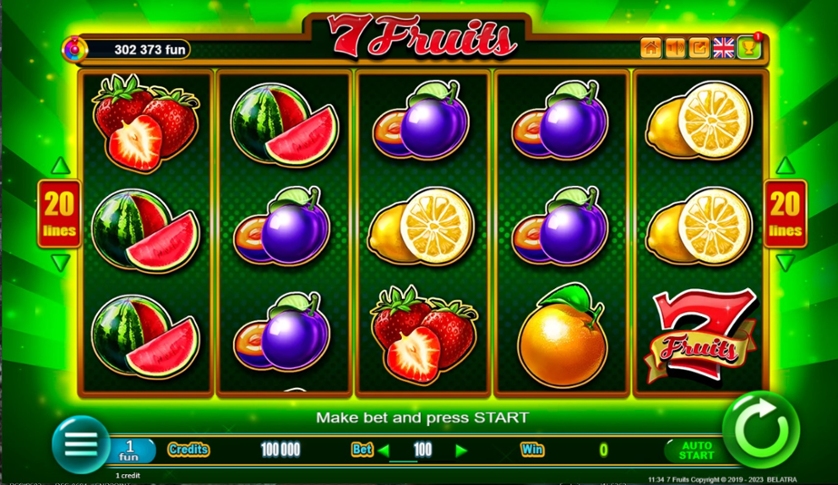 Скриншот слота 7 Fruits от Betsoft