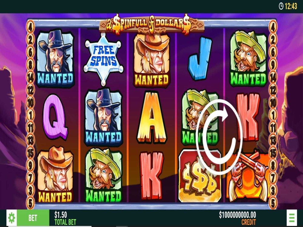 Скриншот слота A Spinfull Of Dollars от Spinomenal