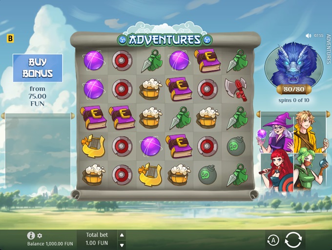 Скриншот слота Adventures от Microgaming