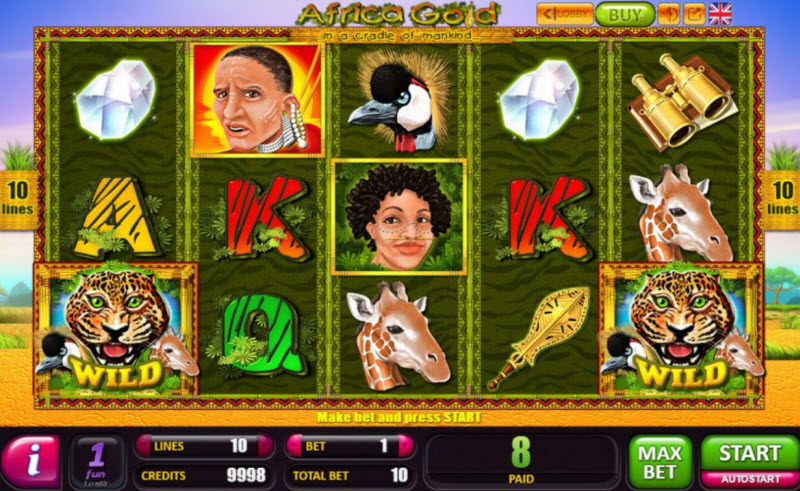 Скриншот слота Africa Gold от Belatra Games