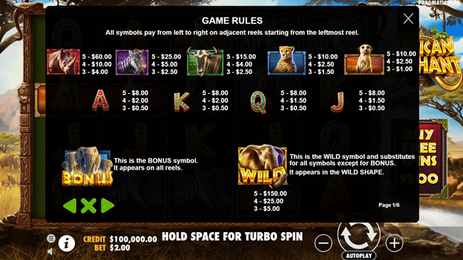 Скриншот слота African Elephant от Belatra Games