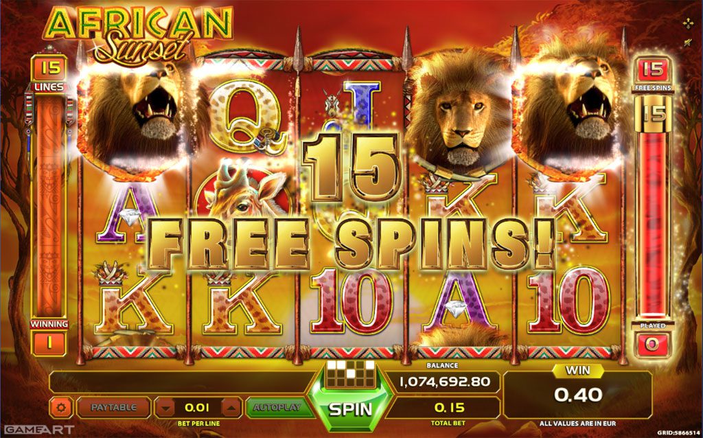 Скриншот слота Игра African Sunset от GameArt