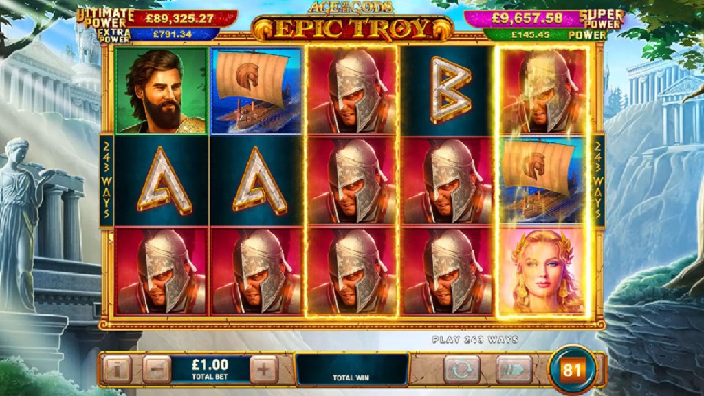 Скриншот слота Age of Troy от Amusnet Interactive
