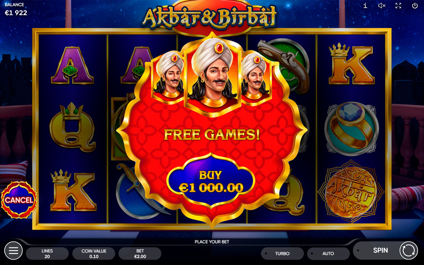 Скриншот слота Akbar & Birbal от Red Tiger Gaming