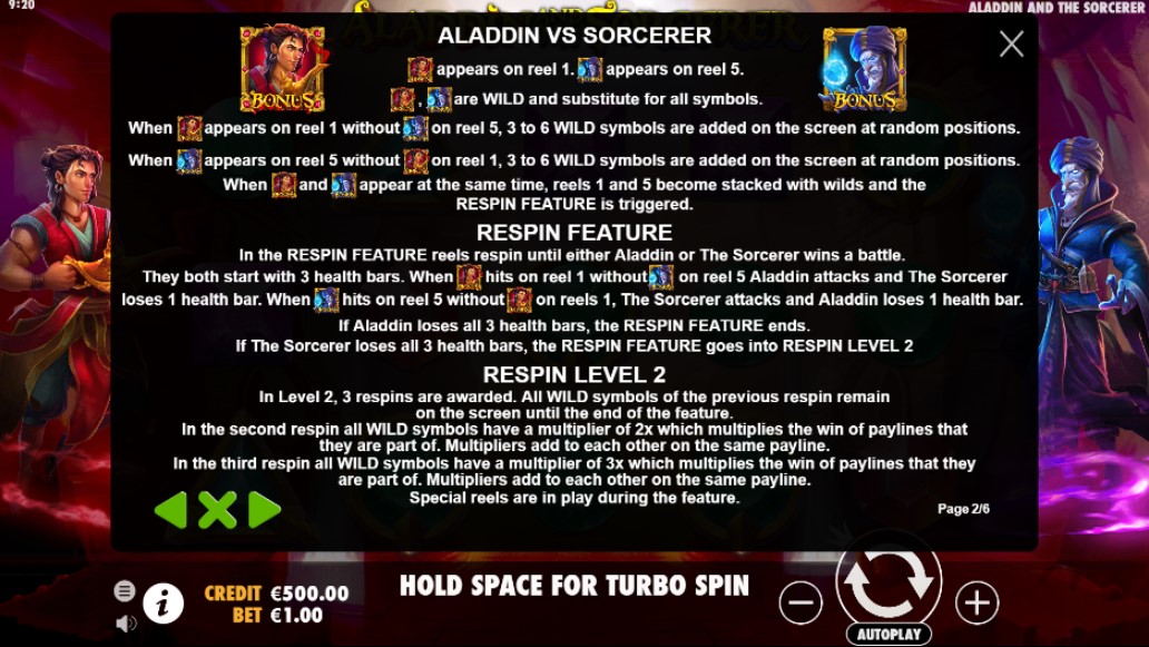 Скриншот слота Aladdin and the Sorcerer от Pragmatic Play