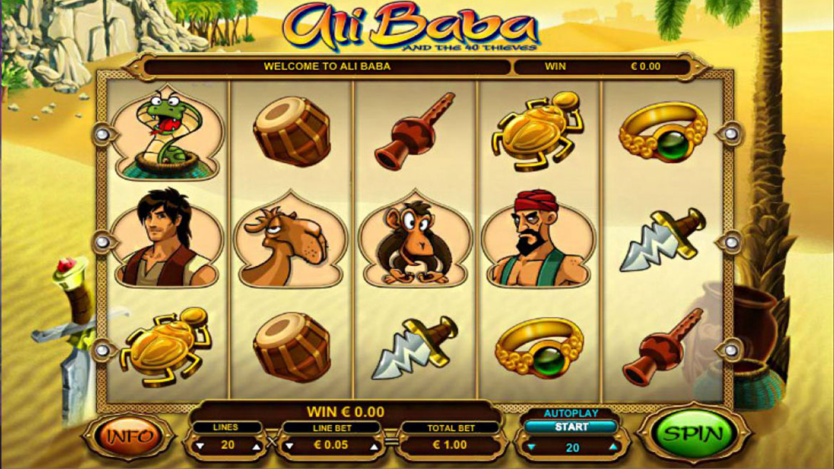 Скриншот слота Ali Baba and the 40 Thieves от Play'n GO