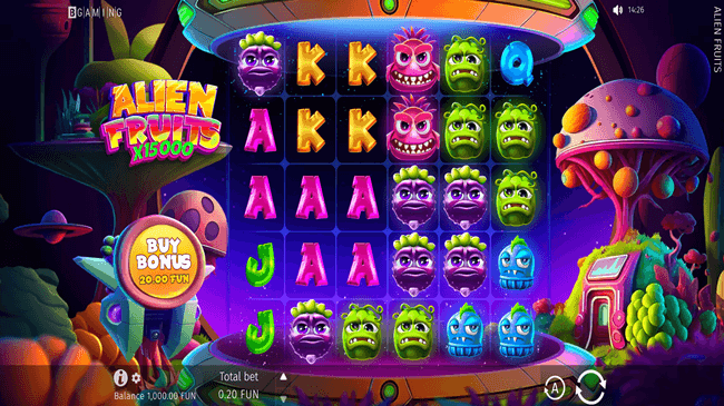 Скриншот слота Alien Fruits от BGaming