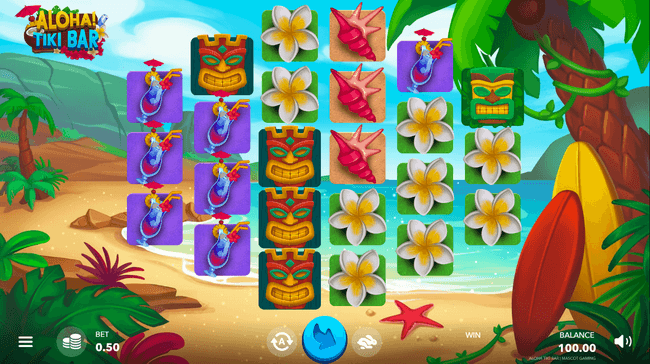 Скриншот слота Aloha Tiki Bar от BGaming