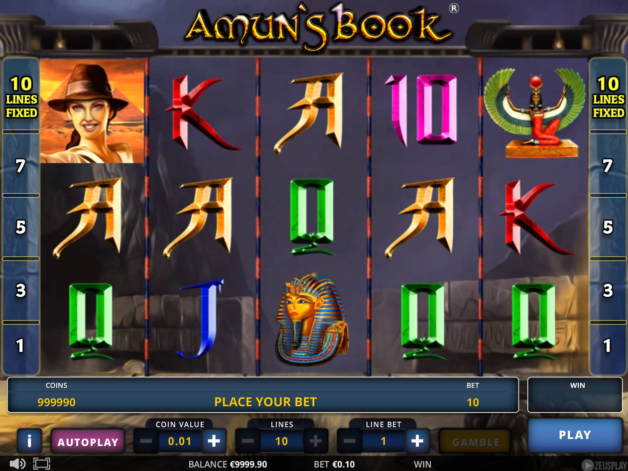 Скриншот слота Amun’s Book от Zeus Play