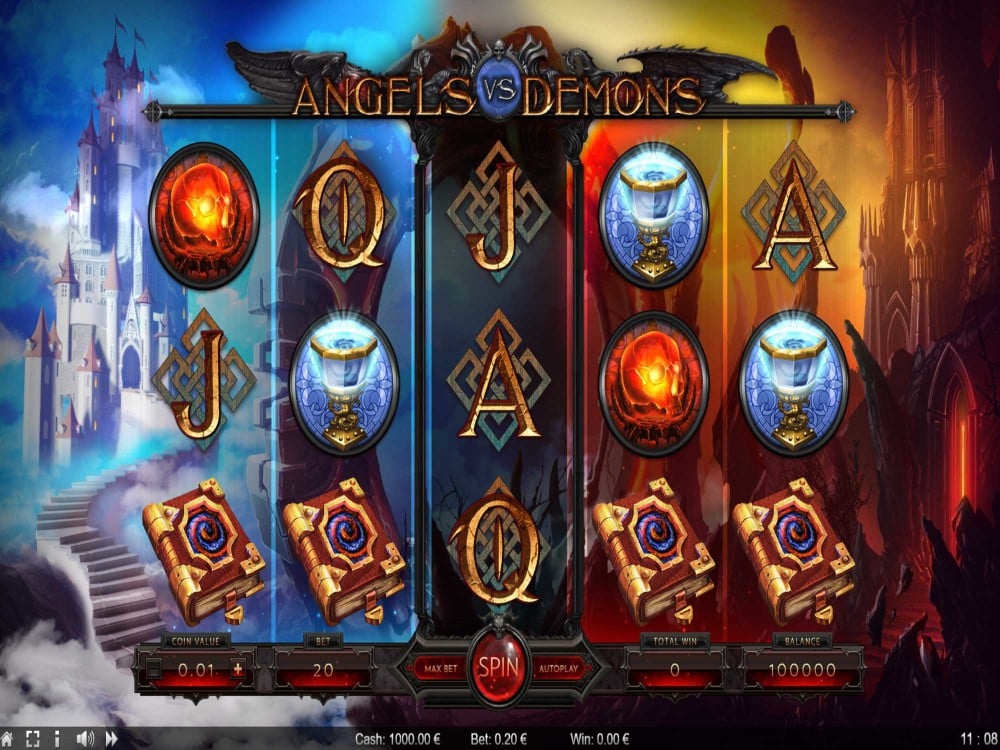 Скриншот слота Обзор игрового автомата Angels vs Demons от ThunderSpin