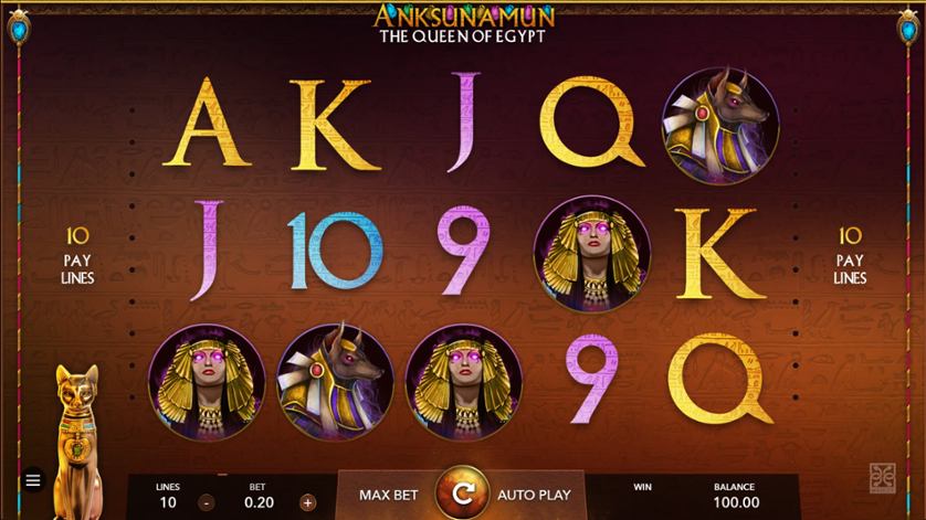 Скриншот слота Anksunamun The Queen Of Egypt от Mascot Gaming