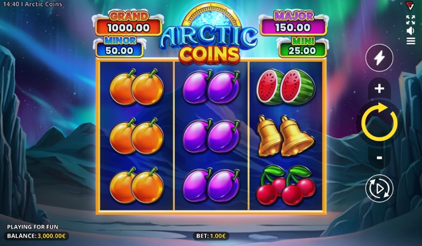 Скриншот слота Arctic Coins: Running Wins от Fugaso