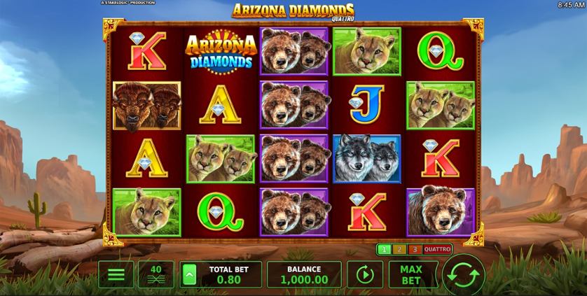Скриншот слота Arizona Diamonds Quattro от MGA Games