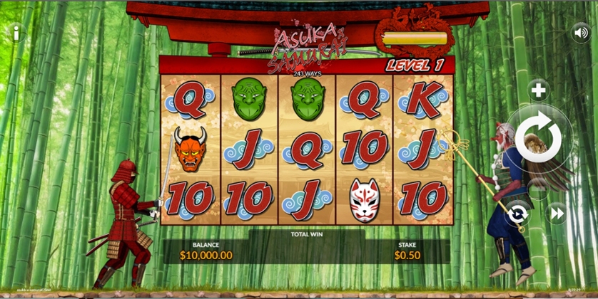 Скриншот слота Asuka x Samurai от Microgaming