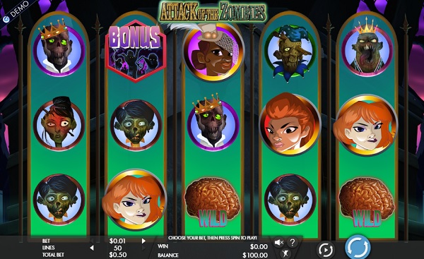 Скриншот слота Attack of the Zombies от Gaming1