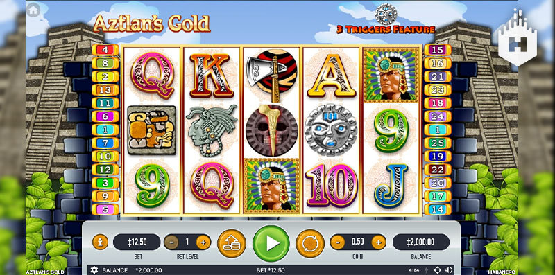 Скриншот слота Aztlan’s Gold от Playtech