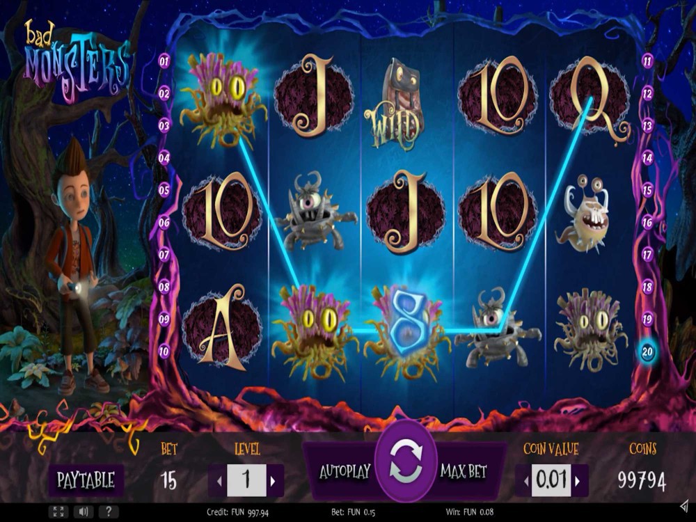 Скриншот слота Bad Monsters от Espresso Games