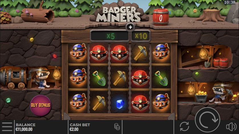Скриншот слота Badger Miners от Espresso Games