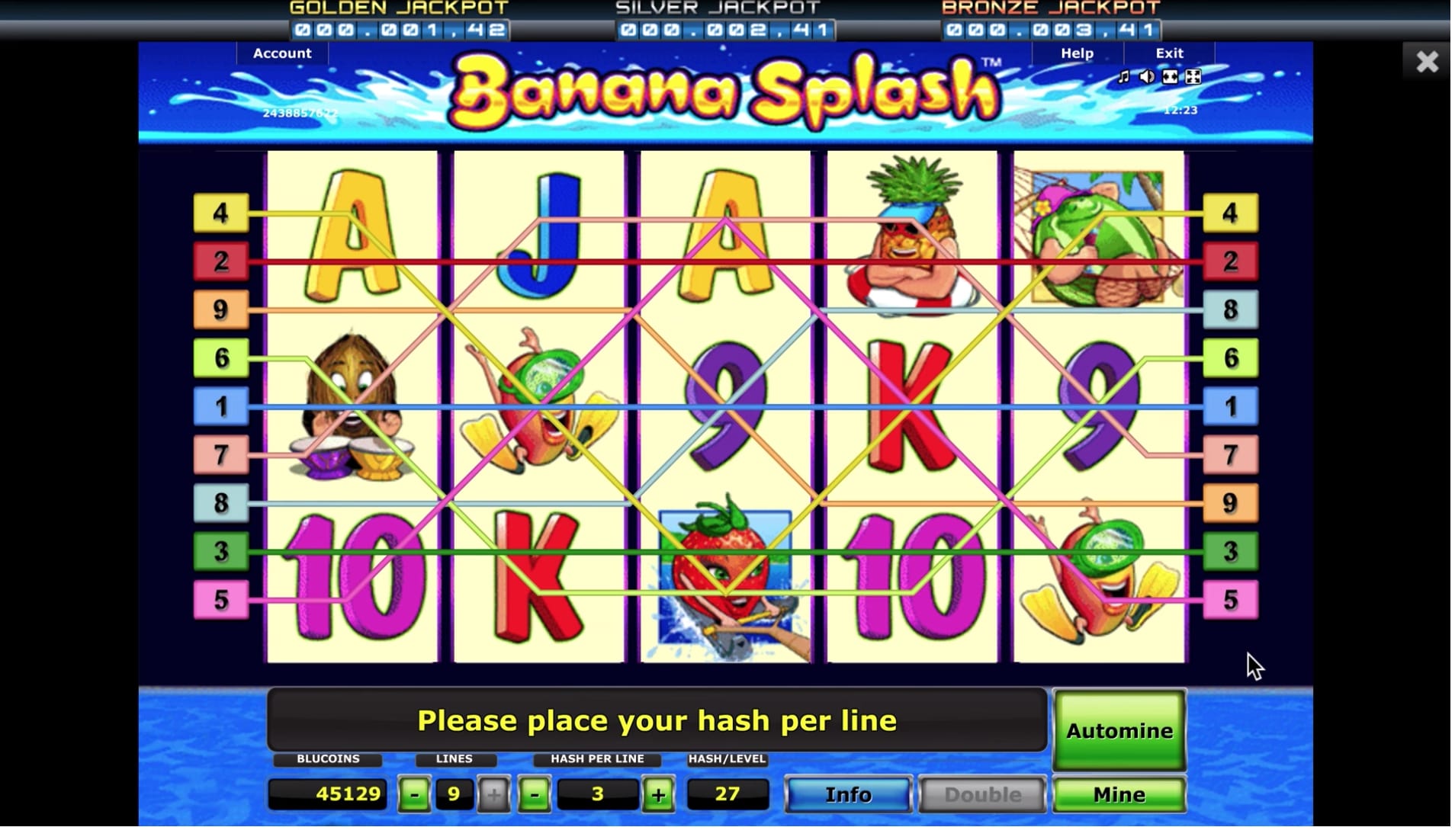 Скриншот слота Banana Splash от PlayPearls