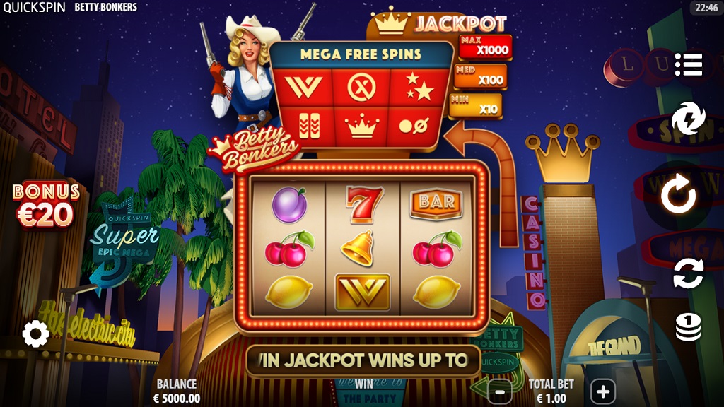 Скриншот слота Betty Bonkers от Superlotto Games